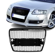 Passt für Audi A6 C6 Waben Grill Kühlergrill Front Grill Schwarz Glanz 04-07