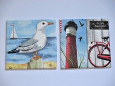2 Deko-Bilder,Fliese, Möwe