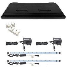 ZooPaul Modern Line Aquarium Abdeckung 80x35cm 2x LED Lampe Beleuchtung Deckel