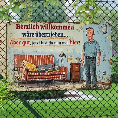 Blechschild herzlich - blechschild,