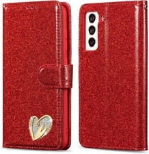 Bling Herz Leder Brieftasche