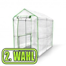 Gewächshaus 186x120x190 PE Folien Foliengewächshaus begehbar mit Regal Treibhaus
