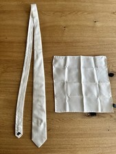 PAL ZILERI CERIMONIA  KRAWATTE  HOCHZEIT CREME REINE SEIDE INKL. EINSTECKTUCH