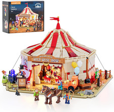 Traveling Circus Bauset 1962 Teile Zirkuszelt mit LED und Minifiguren