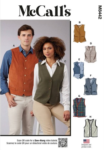 Schnittmuster unisex weste - schnittmuster, zum