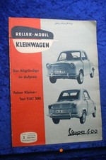 Roller Mobil Kleinwagen 2/59 Fiat 500 Vespa APE Prinz 59 Fiat Weinsberg 500 