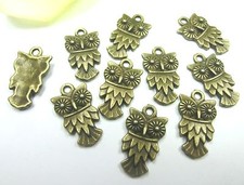 10  Charms Eule Anhänger