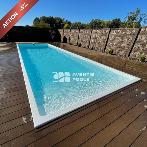 Gfk pool mit gerader - 3,