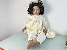 Künstlerpuppe Sammler Mädchen Christine Orange Porzellan Puppe 95 cm. Top Zustan