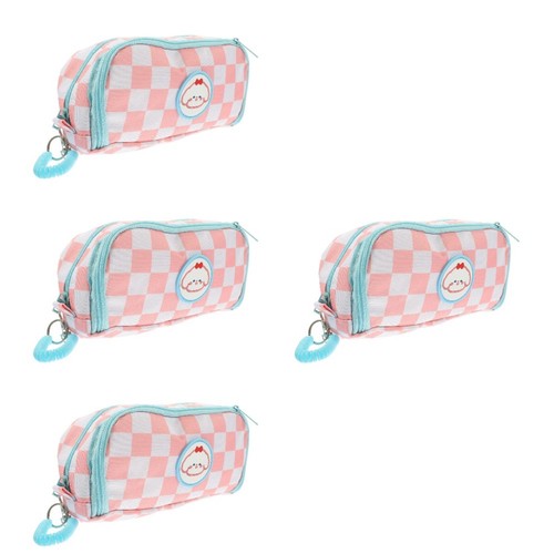 Pink reusable pencil bag with - reusable,
