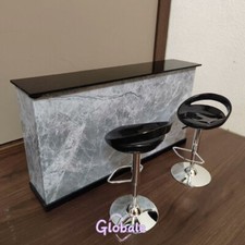 Maßstab 1:6 Miniatur Möbel 2PC Puppenhaus Bartheke Drehstuhl Soldat Hocker Dekor