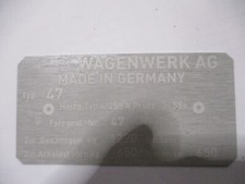 Typenschild schild für - typenschild, vw