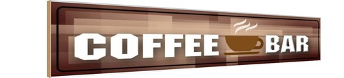 Holzschild 10x46 kaffee - 10x46,