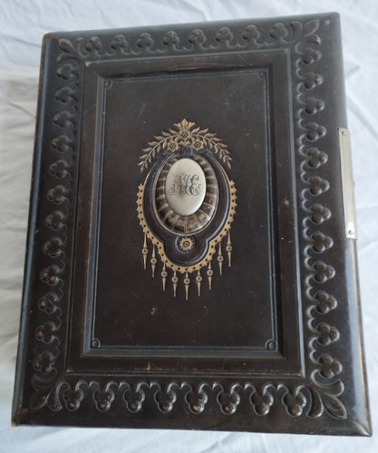 Jugendstil leder fotoalbum - leder,