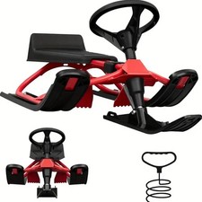 Schlitten Lenkschlitten Lenkbob Lenkrad Ski Snow Skibob Kinderschlitten