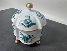 Art Deco handbemalte Deckeldose Porzellan 30er J. signiert