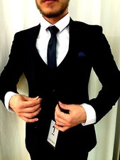 SCHWARZ DESIGNER ANZUG SUIT