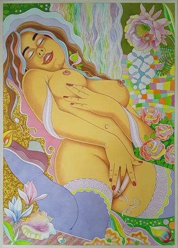 Erotik grosses aquarell x - aquarell,