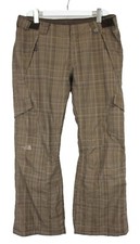 The North Face HyVent Hose Damen Groß Wasserfest Skihose Kariert Brown