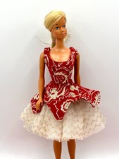 Alte Barbie Puppenkleidung - Ballerina Princess Aurora Rot Brocade 9329