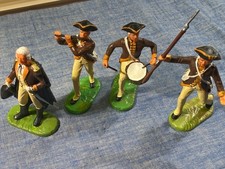 4x Elastolin Hauser Soldaten