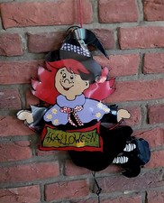 Halloween kleine Hexe beidseitig s.Fotos m. Beleuchtung  Geist  Gespenst Kürbis