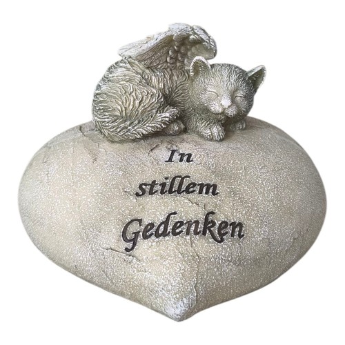 Grabengel katze auf herz - grabengel,