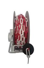 RAPID Absperraufroller mit Gliederkette rotweiß, zur Wand- & Bodenbefestigung