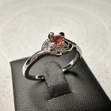 Damenring Versilbert Rosa/Rot