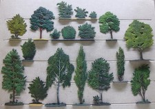 18 Zinnfiguren Bäume Laubbäume Streucher Baum Pflanzen 30mm bemalt