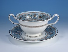 Wedgwood "Florentine Turquoise / Türkis" Suppentasse & Untertasse  1.Wahl