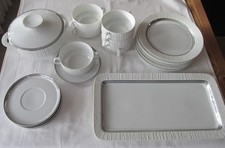THOMAS, EDLES ESS-SERVICE , 20 TEILE, WEISS / SILBER / GRAU, PORZELLAN