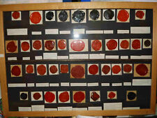 Siegel Lacksiegel Wachssiegel Wappen um 1900 39 Stück unter Glas (tt176)