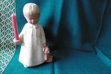 großer original Singer Engel Jullar beige creme mit Teddy Kerzenhalter 22 cm