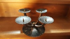 4 fach schwerer alter   Kerzenständer  Schmiedeeisen  Vintage ca. 25 /12 cm