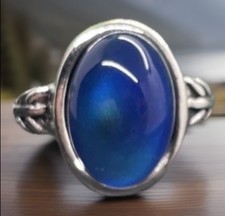 Silver tone mood ring - silver-tone, color