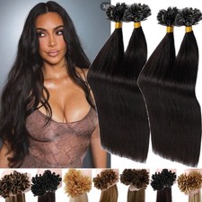 200 Strähnen Remy Echthaar Bonding Haar Keratin Extensions Haarverlängerung Dick