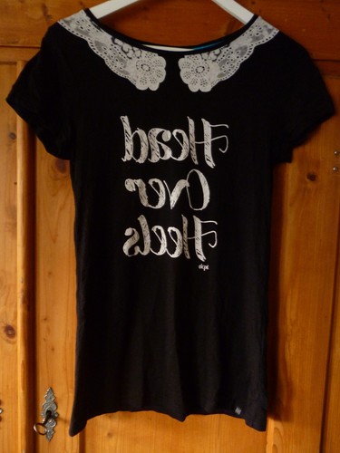 Shirt schwarz weißer spitzen - shirt,
