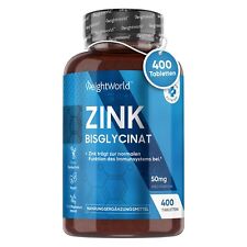 WeightWorld  Zink Bisglycinat  -  400 Tabletten - Starke Knochen & Immun Abwehr