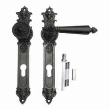 Gründerzeit / Jugendstil Haustürbeschlag Gußeisen antik ENGEL & TEUFEL 5-1a-GE