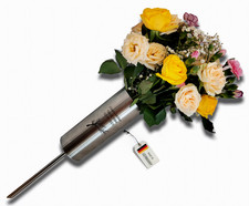 Grabvase Edelstahl massiv Wetterfest  Friedhof Grabschmuck zum stecken Erdspieß