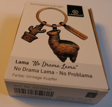 Alpaka Schlüsselanhänger-No Drama Lama Geschenk Glücksbringer Tiere Metall Figur
