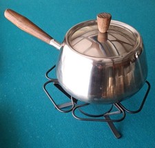 Fondue Topf + Gestell □ KGG Rostfrei □ Kochtopf / Reisegeschirr / Campingkocher