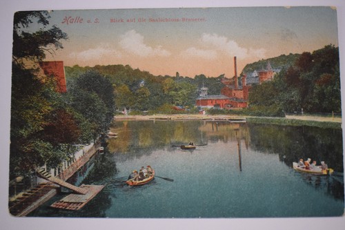 Halle saale blick auf - ak,