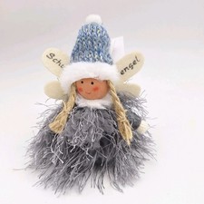 Schutzengel 12 cm weiß/grau -