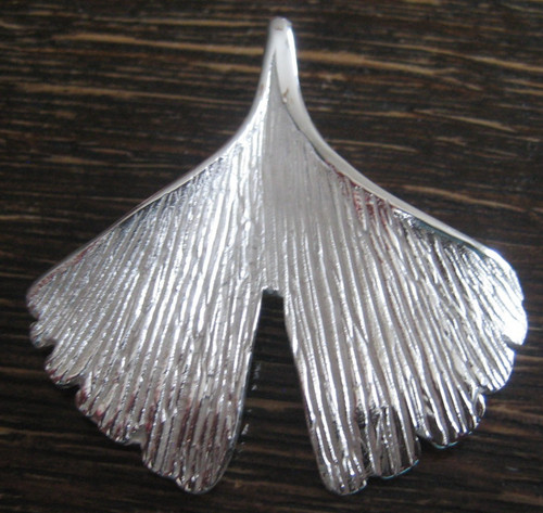 Ginkgo anhänger 925 silber - anhänger,
