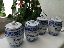 Porzellan Gefäß, Vorratsdose, 4 St., antik, Durchm. 11 cm, H 20 cm