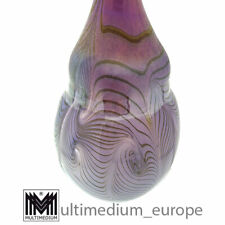Eisch Glas Vase lila violett Ritz Signatur Kunstglas 1984