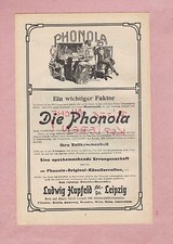 LEIPZIG, Werbung 1907, Ludwig Hupfeld AG Die Phonola Hausmusik