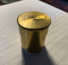 Antikes Mikroskop leer Messing Kanister gemarkt "Öl Tauchkondensator"